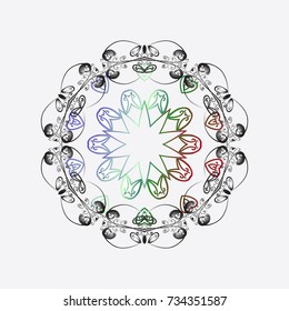Isolated of vector neutral, gray and white snowflake. Fine winter ornament. Colorful snowflakes Vector illustration.