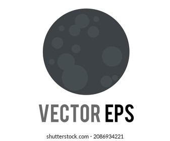 The isolated vector new dark moon icon, depicts the moon as a full, bluish or grayish black, used to represent nighttime, outer space and astronomy