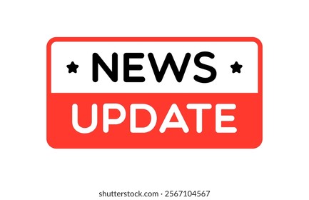 Isolated Vector News Update Label