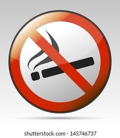 Isolated vector No smoking prohibition sign (symbol).