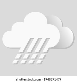 Isolated vector object weather icon cloudy rainny