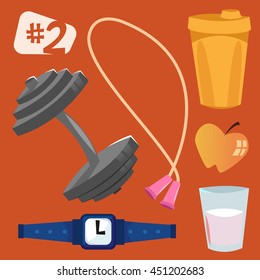 Isolated vector objects. Sports equipment.