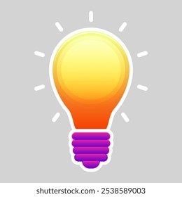 Isolated vector orange bulb icon