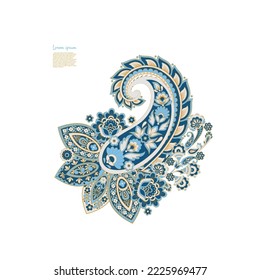 Isolierte Vektor-Paisley-Muster im indianischen Blumenstil