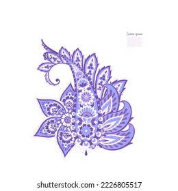 Isolated Vector Paisley pattern in floral indian style