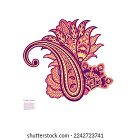 Patrón Vector Paisley aislado en estilo indio floral