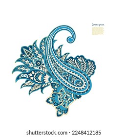 Isolated Vector Paisley pattern in floral indian style