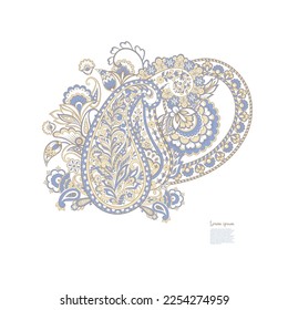 Patrón Vector Paisley aislado en estilo indio floral