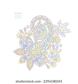 Patrón Vector Paisley aislado en estilo indio floral