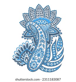 Patrón Vector Paisley aislado en estilo indio floral