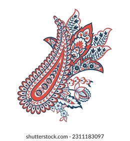 Patrón Vector Paisley aislado en estilo indio floral