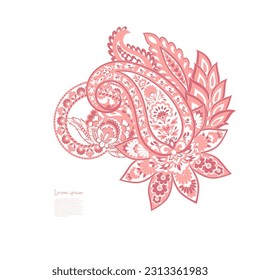 Isolated Vector Paisley pattern in floral indian style