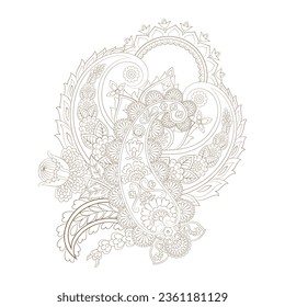 Isolierte Vektor-Paisley-Muster im indianischen Blumenstil