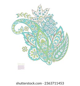 Patrón Vector Paisley aislado en estilo indio floral