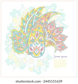 Isolated Vector Paisley pattern in floral indian style