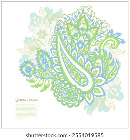 Isolated Vector Paisley pattern in floral indian style