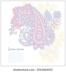 Isolated Vector Paisley pattern in floral indian style