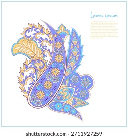 Isolated Vector Paisley pattern in floral indian style