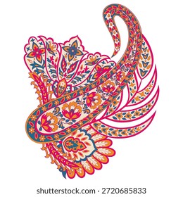 Patrón de Vector aislado Paisley en estilo indio floral