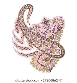 Patrón de Vector aislado Paisley en estilo indio floral