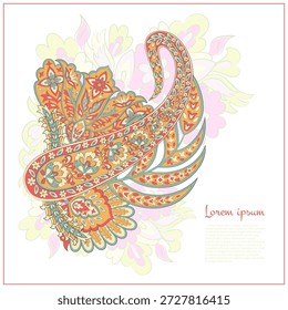 Patrón de Vector aislado Paisley en estilo indio floral