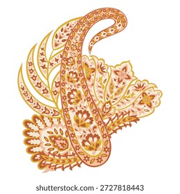 Patrón de Vector aislado Paisley en estilo indio floral