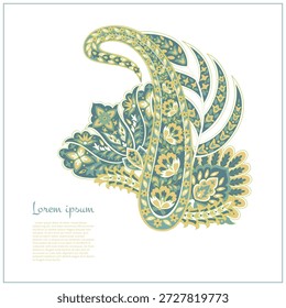 Patrón de Vector aislado Paisley en estilo indio floral