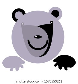 Isolated vector panda logo. Animal illustration. Hello icon. Smiling bear image. White background.