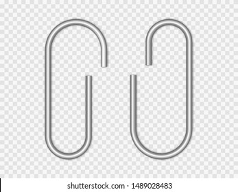 Isolated vector paper clip. Attach pin .