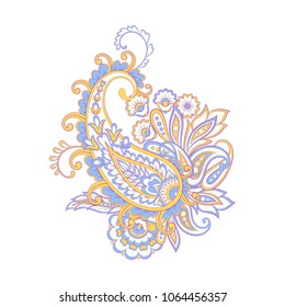 Isolated vector pattern with paisley ornament