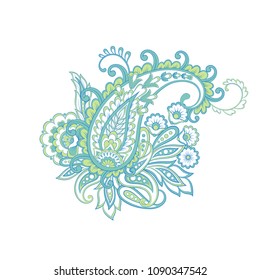 Isolated vector pattern with paisley ornament