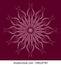 Isolated vector pattern purple background oriental motif