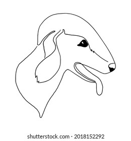 Isolated vector portrait of a bedlington terrier dog, line art style