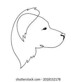 Isolated vector portrait of a dog, line art style