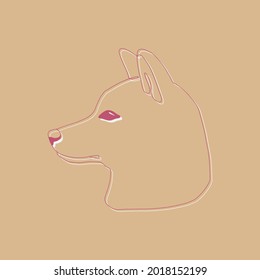 Isolated vector portrait of a dog, line art style