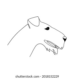 Isolated vector portrait of a dog, line art style