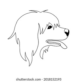 Isolated vector portrait of a shepherd dog, line art style