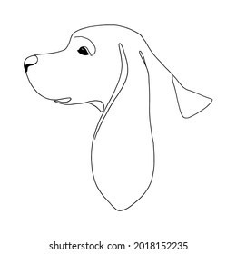 Isolated vector portrait of a spaniel dog, line art style