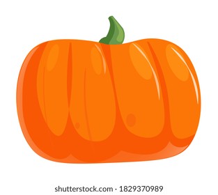 Logotipo aislado de calabaza vectorial para la cosecha de otoño ilustración del festival sobre fondo blanco