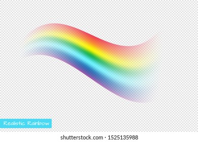 Isolated vector rainbow on transparent background. Realistic arch in the sky. Fantasy vector Illustration