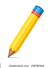 Isolated Vector Realistic Color Pencil