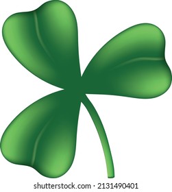 Isolated vector realistic illustration of shamrock for st. patrick's day. Decoration, symbol. 