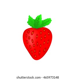 Isolated vector realistic strawberry with gradient and mesh