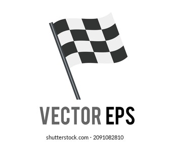 The isolated vector rectangular black and white squares checkerboard pattern racing flag icon, used to signal the start or end of  motor car race tournament

