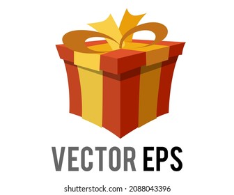 Die einzelne Vektorgrafik-Geschenkbox mit der Gelbe Schleife und der Bandverpackung