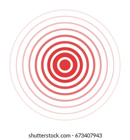 Isolated vector red ring. Pain circle. Symbol of pain. For your medical design. Transparent background.