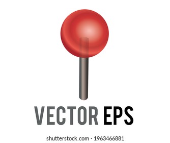 The isolated vector red round head location pushpin icon 