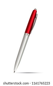 Isolated vector of red-silver ball pen
