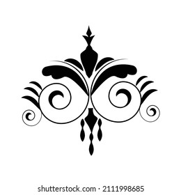 Isolated vector scroll floral design element