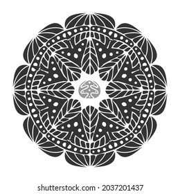 Isolated vector set of abstract black and white abstract flower shape mandala line art . The design is perfect for stickers, logos, icons, textiles, decorations, badges, coloring
